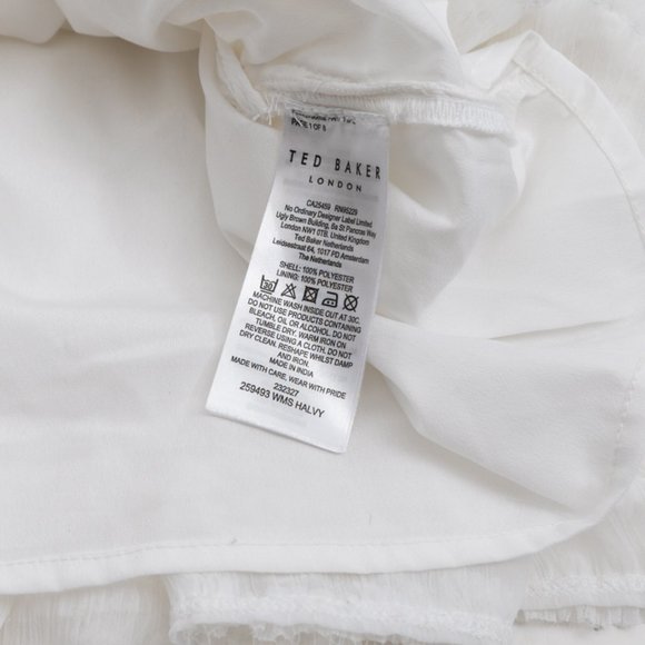 TED BAKER Halvy Ruffle White Mini Skirt - Picture 6 of 6